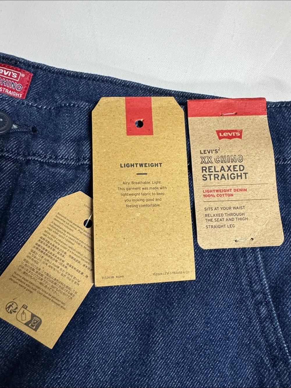 Levis Chinos Mens 32 34 Denim Relaxed Straight
